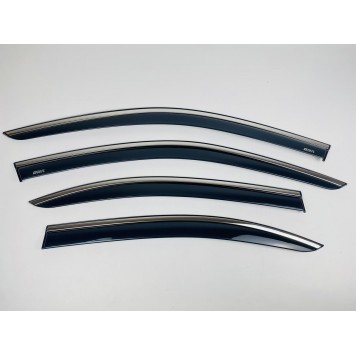 Дефлекторы окон Skoda Superb III 2015+ с нерж. хром полоской-1